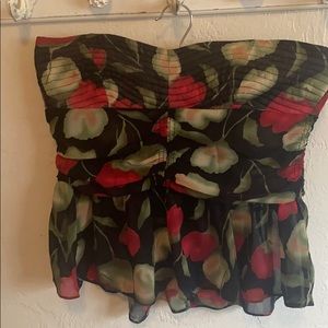 Flowy Cropped Strapless Zip Up Top